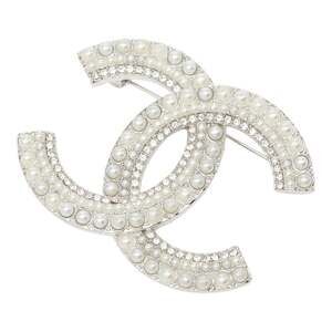 CHANEL Pearl Logo Brooch